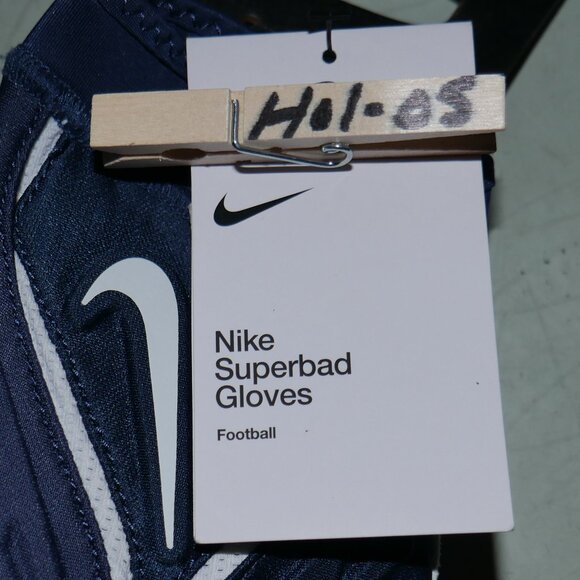 RARE Nike Superbad NFL ISSUED Football Gloves 3XL Navy Blue/White Padded NWT - Picture 8 of 8